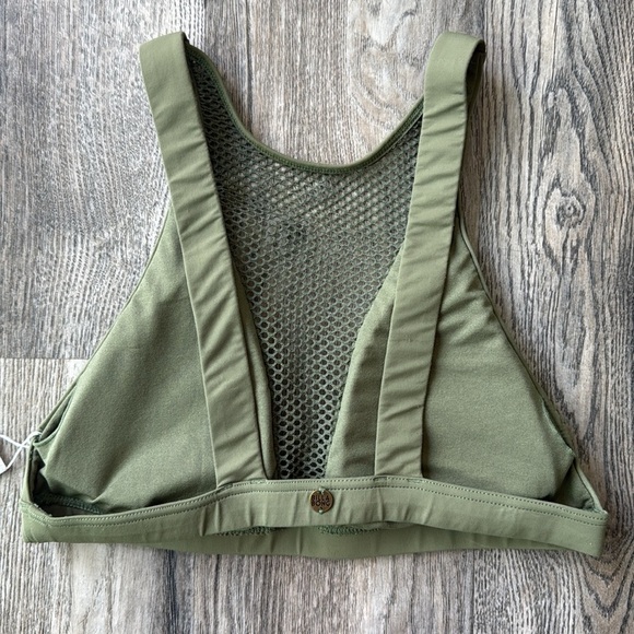 Billabong Swimsuit Meshin' With You Olive Green Mesh Bikini Top Size Small - Picture 6 of 12